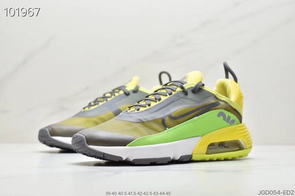 2090 Nike Air Max Vapormax Greu Green Yellow White Shoes for Women